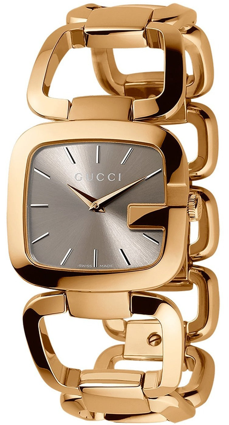 Gucci G Gucci 125 G Series Sunbrushed Brown Dial Rose Gold Steel Strap Watch For Women - YA125511 Watches Gucci   