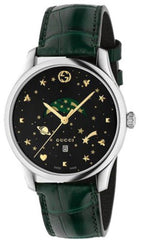 Gucci G-Timeless Black Dial Green Leather Strap Unisex Watch - YA126326 Watches Gucci   