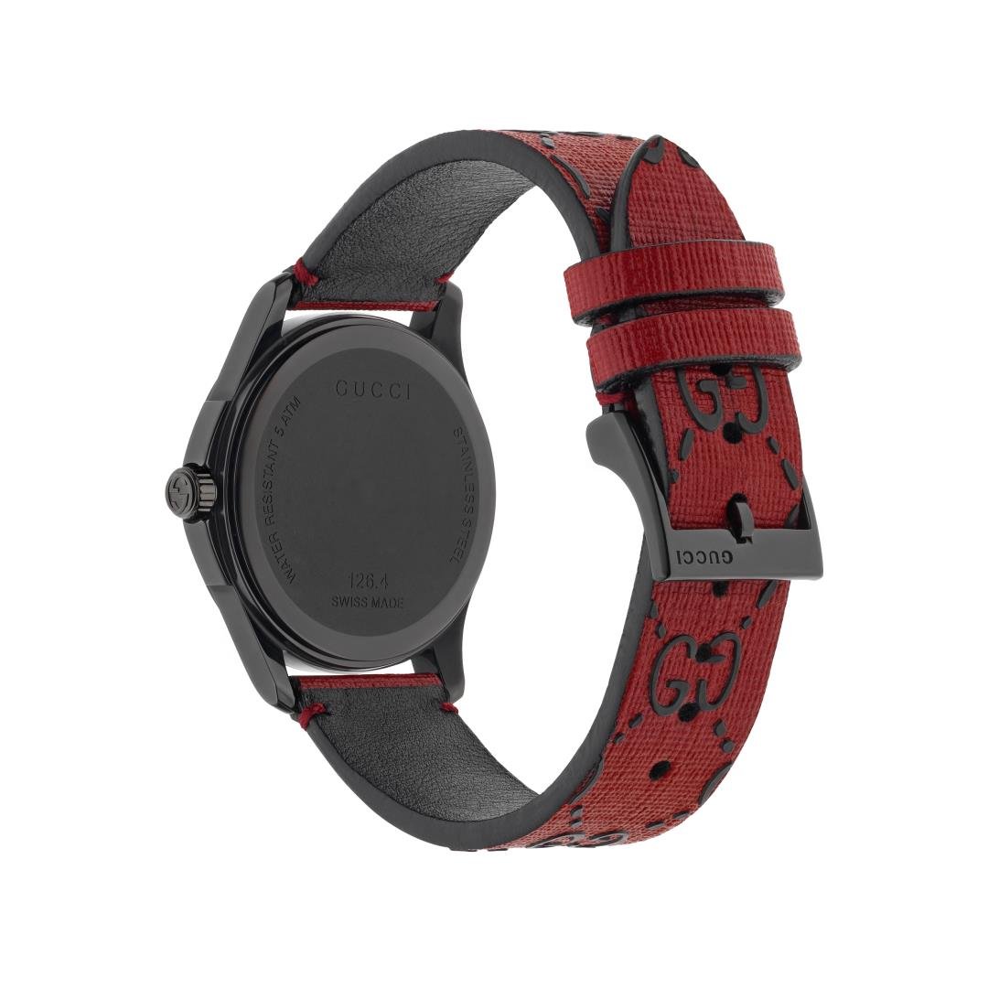 Gucci G Timeless Ghost UFO Red Dial Red Leather Strap Watch For Men - YA1264023 Watches Gucci   