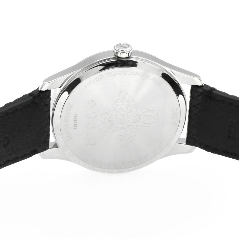 Gucci G-Timeless Moonphase Black Dial Black Leather Strap Watch For Men - YA1264045 Watches Gucci   