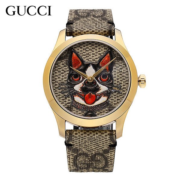 Gucci G-Timeless Brown Dial Brown Leather Strap Unisex Watch - YA1264057 Watches Gucci   