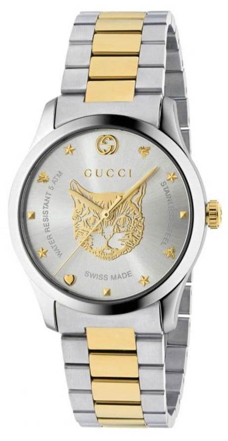 Gucci G Timeless Silver Dial Two Tone Steel Strap Watch For Women - YA1264074 Watches Gucci   