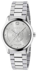 Gucci G Timeless Silver Dial Silver Steel Strap Watch For Women - YA1264095 Watches Gucci   