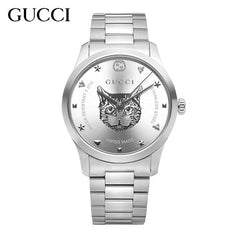 Gucci G Timeless Silver Dial Silver Steel Strap Watch For Women - YA1264095 Watches Gucci   