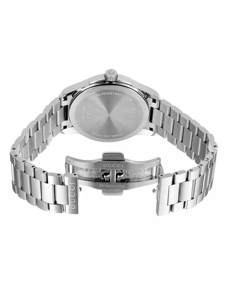 Gucci G Timeless White Mother of Pearl Dial Silver Steel Strap Watch For Women - YA126444 Watches Gucci   