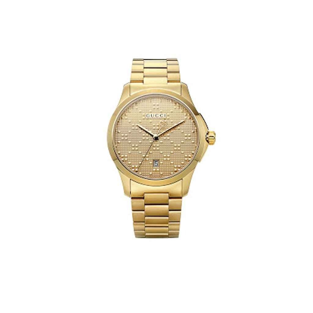 Gucci G Timeless Yellow Gold Dial Yellow Gold Steel Strap Unisex Watch - YA126461 Watches Gucci   