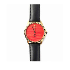 Gucci G Timeless Coral Red Dial Black Leather Strap Watch For Men - YA126464 Watches Gucci   