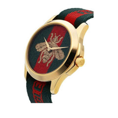 Gucci Le Marche des Merveilles Green & Red Dial Green & Red NATO Strap Unisex Watch - YA126487 Watches Gucci   