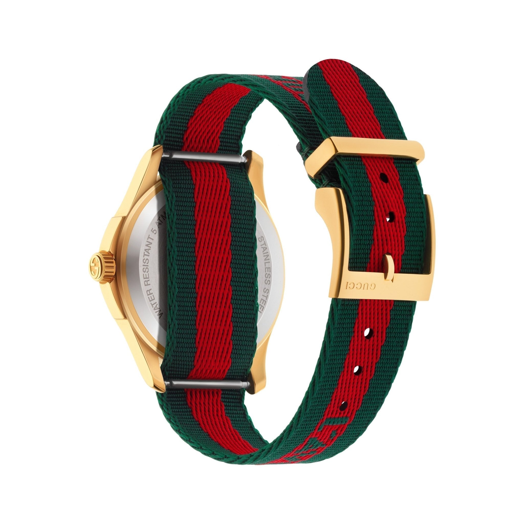 Gucci Le Marche des Merveilles Green & Red Dial Green & Red NATO Strap Unisex Watch - YA126487 Watches Gucci   