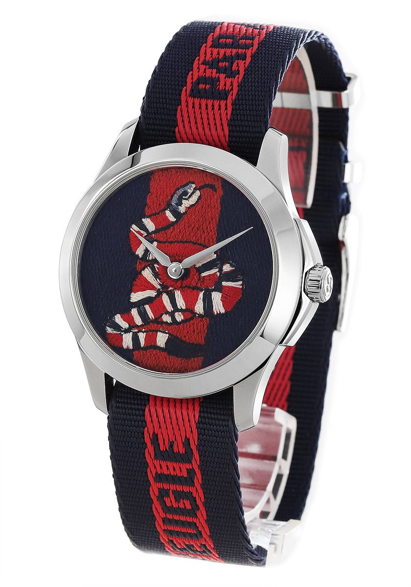 Gucci Le Marche Des Merveilles Blue Red Dial Blue Red Nylon Strap Unisex Watch - YA126493 Watches Gucci   