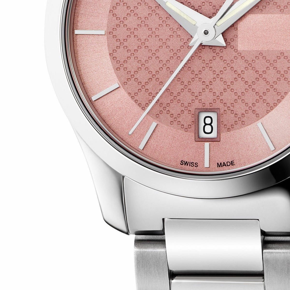 Gucci G Timeless Pink Dial Silver Steel Strap Watch For Women - YA126524 Watches Gucci   