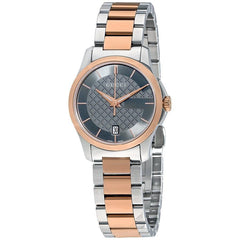 Gucci G Timeless Grey Dial Two Tone Steel Strap Watch For Women - YA126527 Watches Gucci   