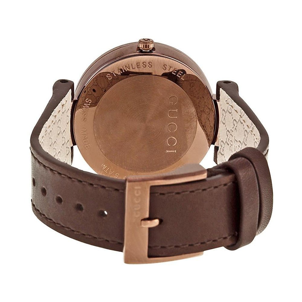 Gucci Interlocking Brown Dial Brown Leather Strap Watch For Women - YA133309 Watches Gucci   