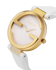 Gucci G Interlocking White Dial White Leather Strap Watch For Women - YA133327 Watches Gucci   