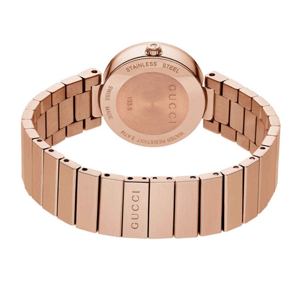 Gucci G Interlocking Mother of Pearl Dial Rose Gold Steel Strap Watch For Women - YA133515 Watches Gucci   