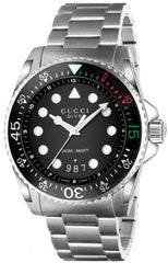 Gucci Dive Black Dial Silver Steel Strap Watch For Men - YA136208 Watches Gucci   