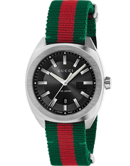 Gucci GG2570 Black Dial Green & Red Nylon Strap Watch For Men - YA142305 Watches Gucci   