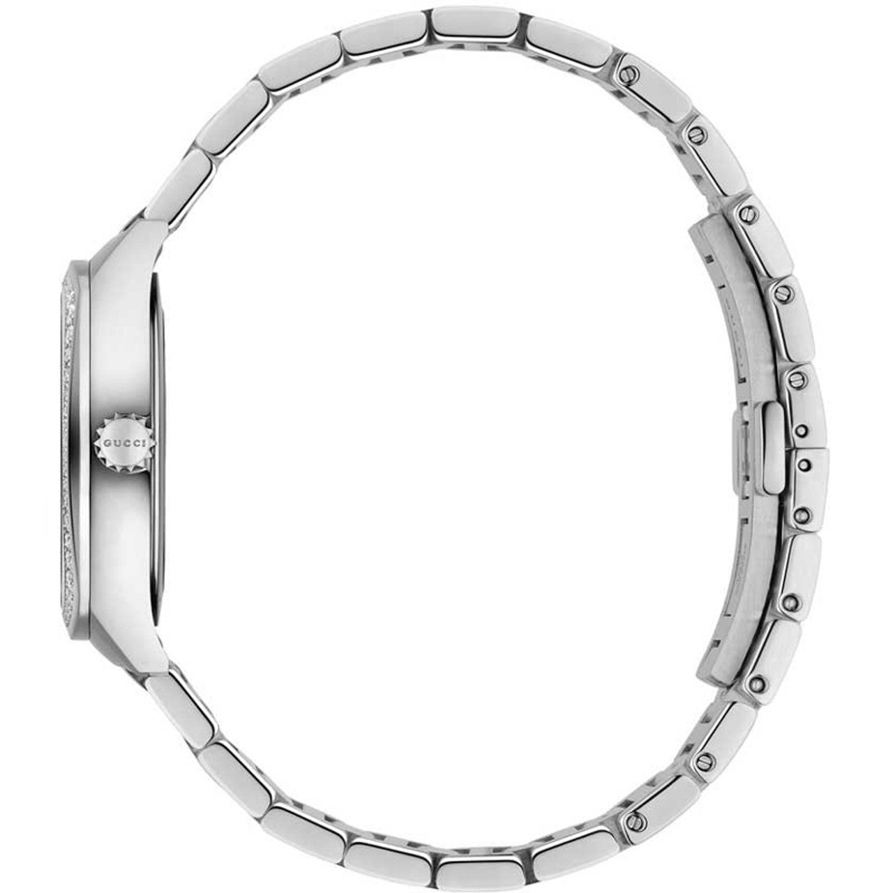 Gucci G Timeless GG2570 Diamonds Silver Dial Silver Steel Strap Watch For Women - YA142505 Watches Gucci   