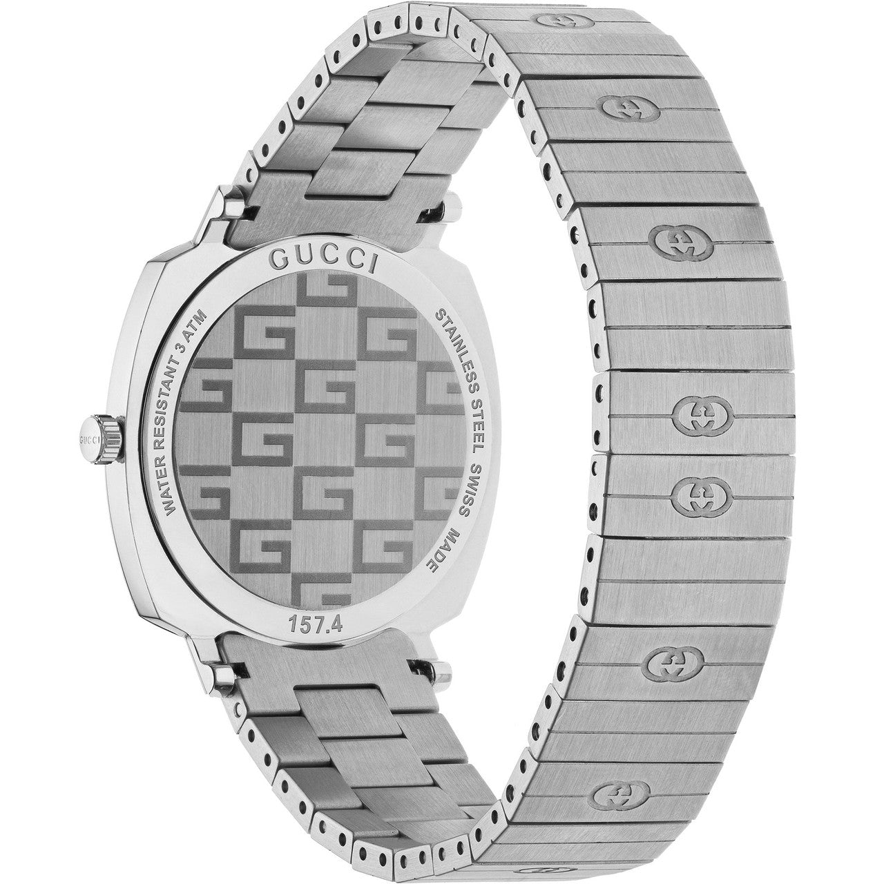 Gucci Grip Silver Dial Silver Steel Strap Watch For Women - YA157401 Watches Gucci   