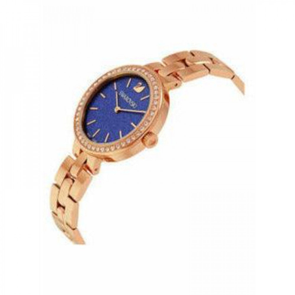 Swarovski Daytime Glittering Blue Dial Rose Gold Steel Strap Watch for Women - 5182277 Watches Swarovski   