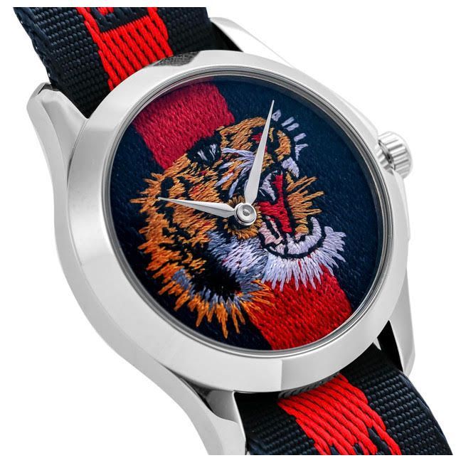 Gucci G Timless Le Marche Des Merveilles Blue & Red Dial Blue & Red Nylon Strap Unisex Watch  - YA126495 Watches Gucci   