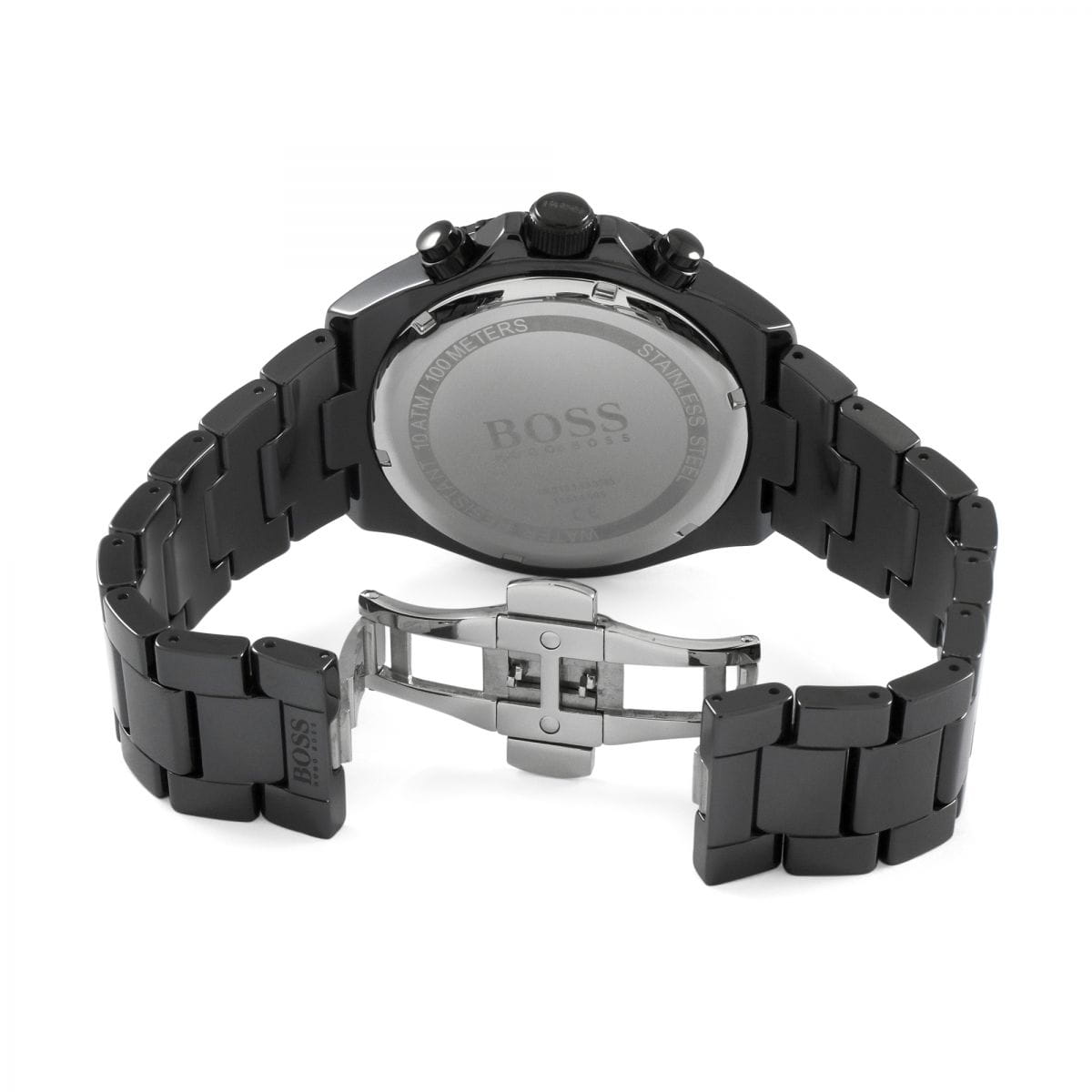 Hugo Boss Ocean Edition Navy Blue Dial Black Steel Strap Watch for Men - 1513743 Watches Hugo Boss   