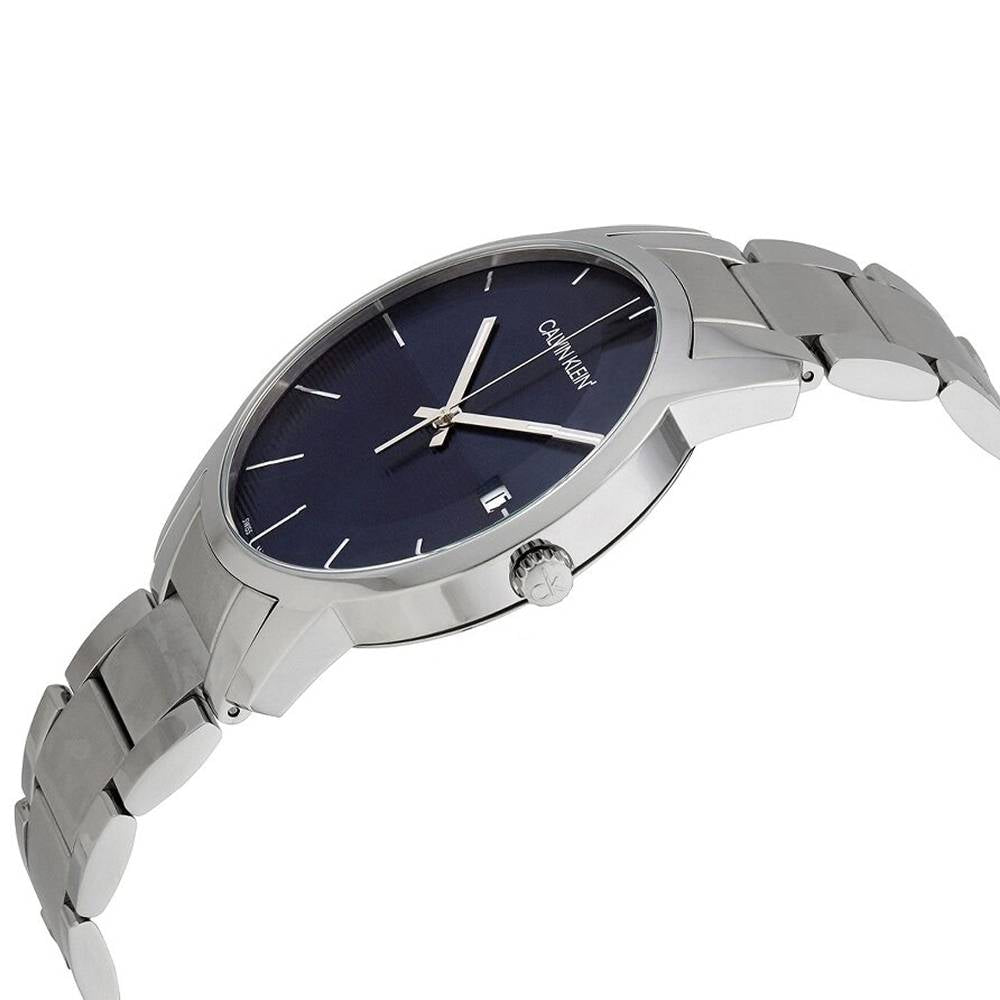 Calvin Klein City Blue Dial Silver Steel Strap Watch for Men - K2G2G14Q Watches Calvin Klein   