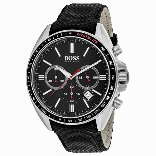 Hugo Boss Driver Black Dial Black Nylon Strap Watch for Men -1513087 Watches Hugo Boss   