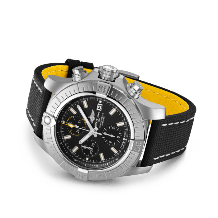 Breitling Avenger Chronograph 45mm Black Dial Black Leather Strap Watch for Men - A13317101B1X1 Watches Breitling   