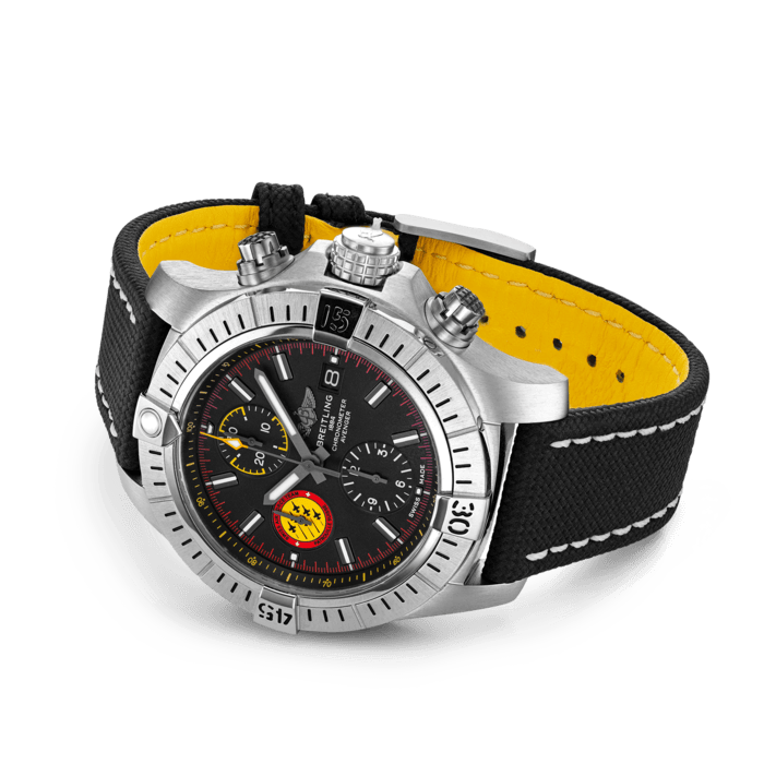 Breitling Avenger Chronograph 45mm Swiss Air Force Team Black Dial Black Nylon Strap Watch for Men - A133171A1B1X1 Watches Breitling   