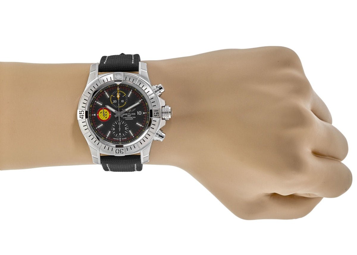 Breitling Avenger Chronograph 45mm Swiss Air Force Team Black Dial Black Nylon Strap Watch for Men - A133171A1B1X1 Watches Breitling   