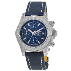 Breitling Avenger Chronograph 45mm Blue Dial Blue Calfskin Strap Watch for Men - A13317101C1X2 Watches Breitling   