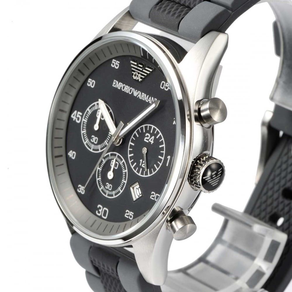 Emporio Armani Sportivo Black Dial Two Tone Ceramic Bracelet Watch For Men - AR5866 Watches Emporio Armani   