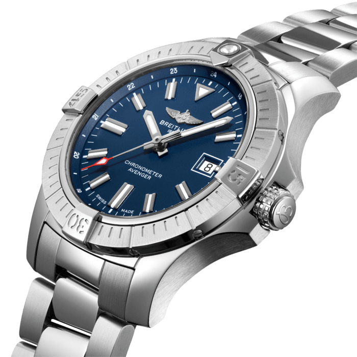 Breitling Avenger Automatic 43mm Blue Dial Silver Steel Strap Watch for Men - A17318101C1A1 Watches Breitling   