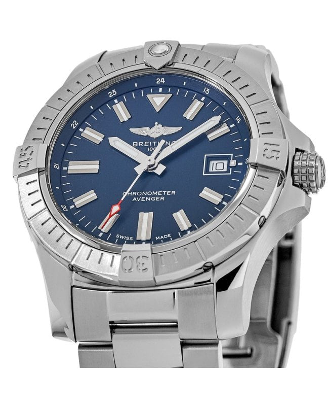 Breitling Avenger Automatic 43mm Blue Dial Silver Steel Strap Watch for Men - A17318101C1A1 Watches Breitling   