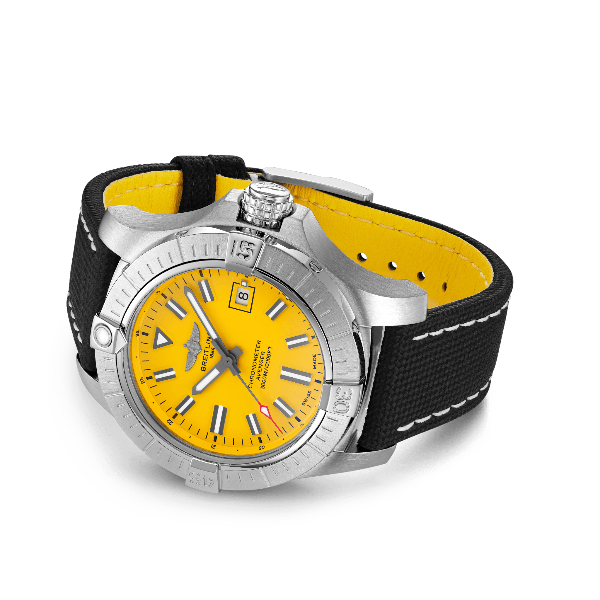Breitling Avenger Automatic 45mm Seawolf Yellow Dial Black Nylon Strap Watch for Men - A17319101/1X2 Watches Breitling   