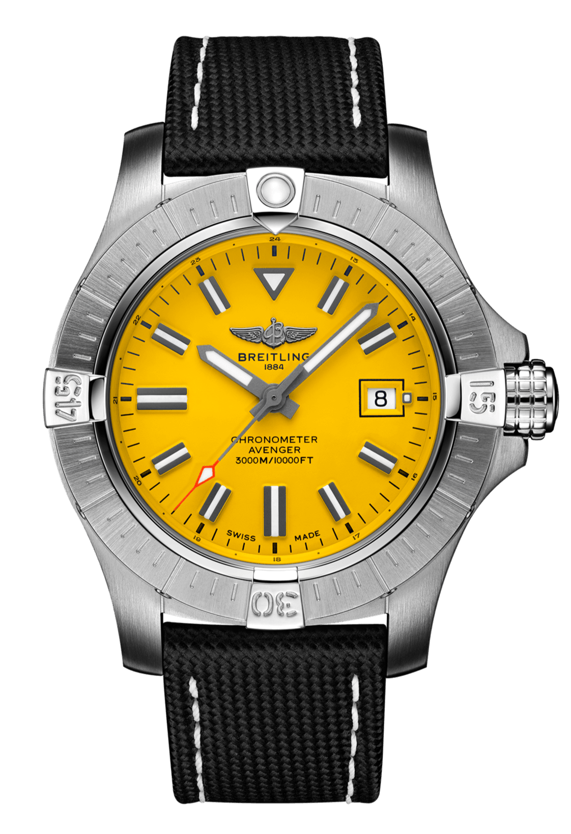 Breitling Avenger Automatic 45mm Seawolf Yellow Dial Black Nylon Strap Watch for Men - A17319101/1X2 Watches Breitling   