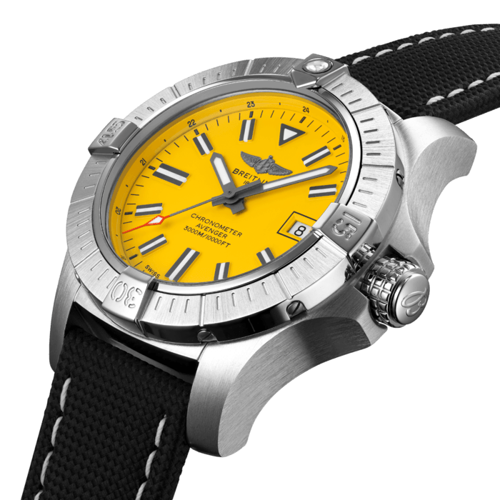 Breitling Avenger Automatic 45mm Seawolf Yellow Dial Black Nylon Strap Watch for Men - A17319101/1X2 Watches Breitling   