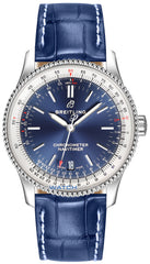 Breitling Navitimer Automatic 38mm Blue Dial Blue Leather Strap Mens Watch - A17325211C1P1 Watches Breitling   