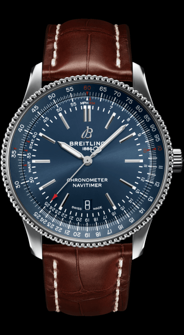 Breitling Navitimer 1 Automatic 41mm Blue Dial Brown Steel Strap Watch for Men - A17326161C1P1 Watches Breitling   