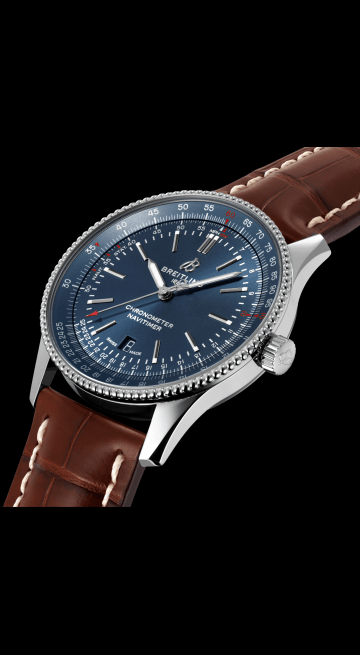 Breitling Navitimer 1 Automatic 41mm Blue Dial Brown Steel Strap Watch for Men - A17326161C1P1 Watches Breitling   