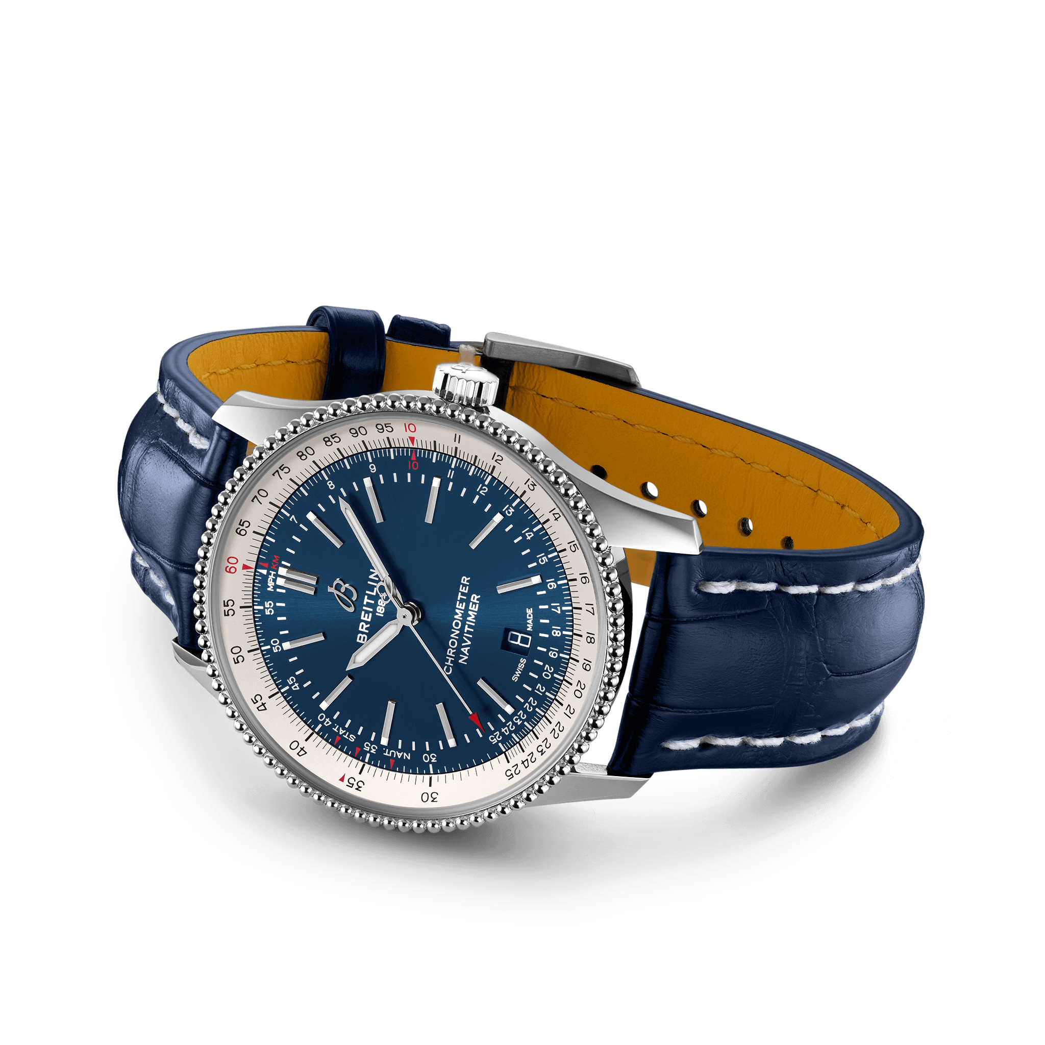 Breitling Navitimer Automatic 41mm Blue Leather Strap Mens Watch - A17326211C1P3 Watches Breitling   