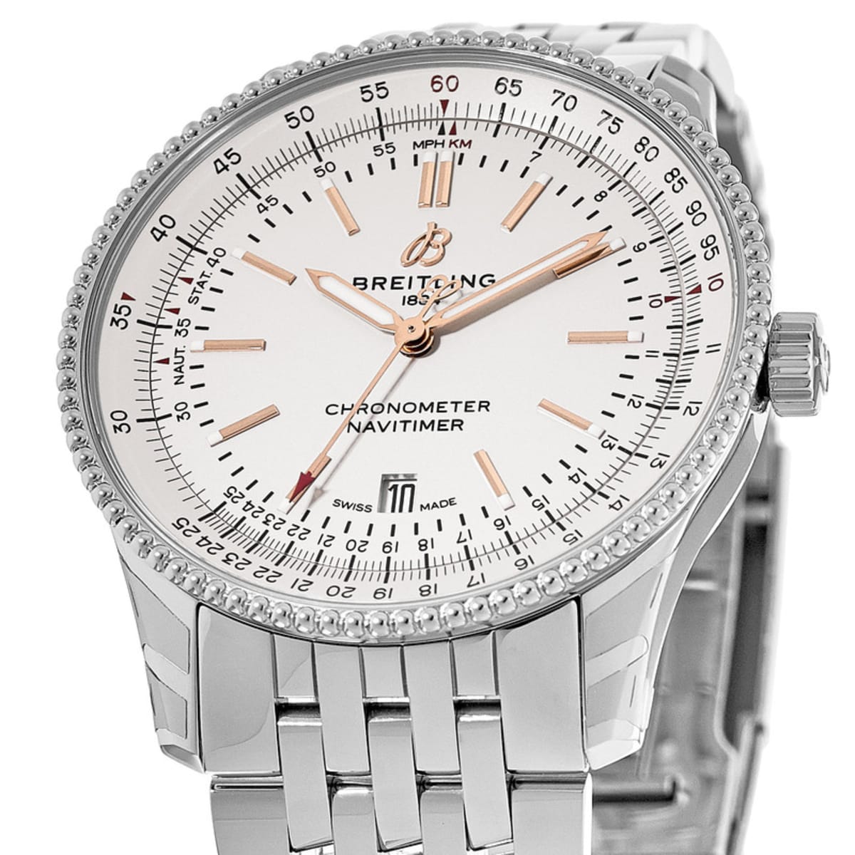 Breitling Navitimer Automatic 41mm White Dial Stainless Steel Mens Watch - A17326211G1A1 Watches Breitling   