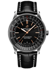 Breitling Automatic 41mm Black Dial Black Leather Strap Watch for Men - A17326241B1P1 Watches Breitling   
