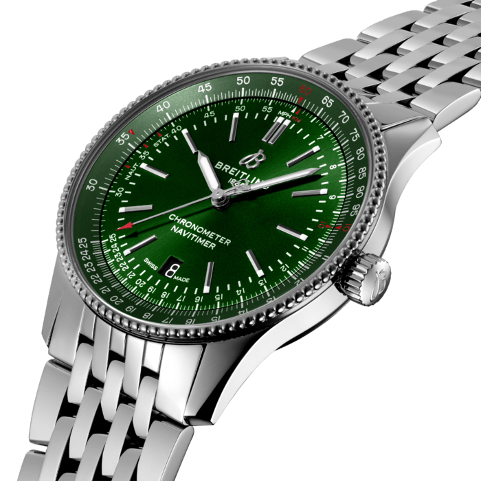 Breitling Navitimer Automatic 41mm Green Dial Silver Steel Strap Watch for Men - A17326361L1A1 Watches Breitling   