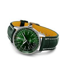 Breitling Navitimer Automatic 41mm Green Dial Green Leather Strap Watch for Men - A17326361L1P1 Watches Breitling   