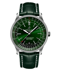 Breitling Navitimer Automatic 41mm Green Dial Green Leather Strap Watch for Men - A17326361L1P1 Watches Breitling   