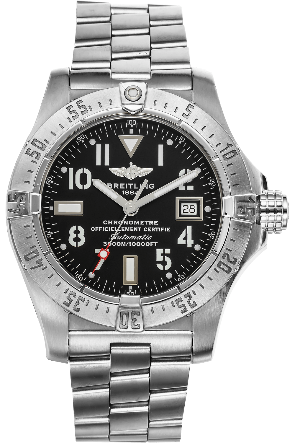 Breitling Avenger II Seawolf 45mm Grey Dial Silver Steel Strap Mens Watch - A1733110/F563 Watches Breitling   