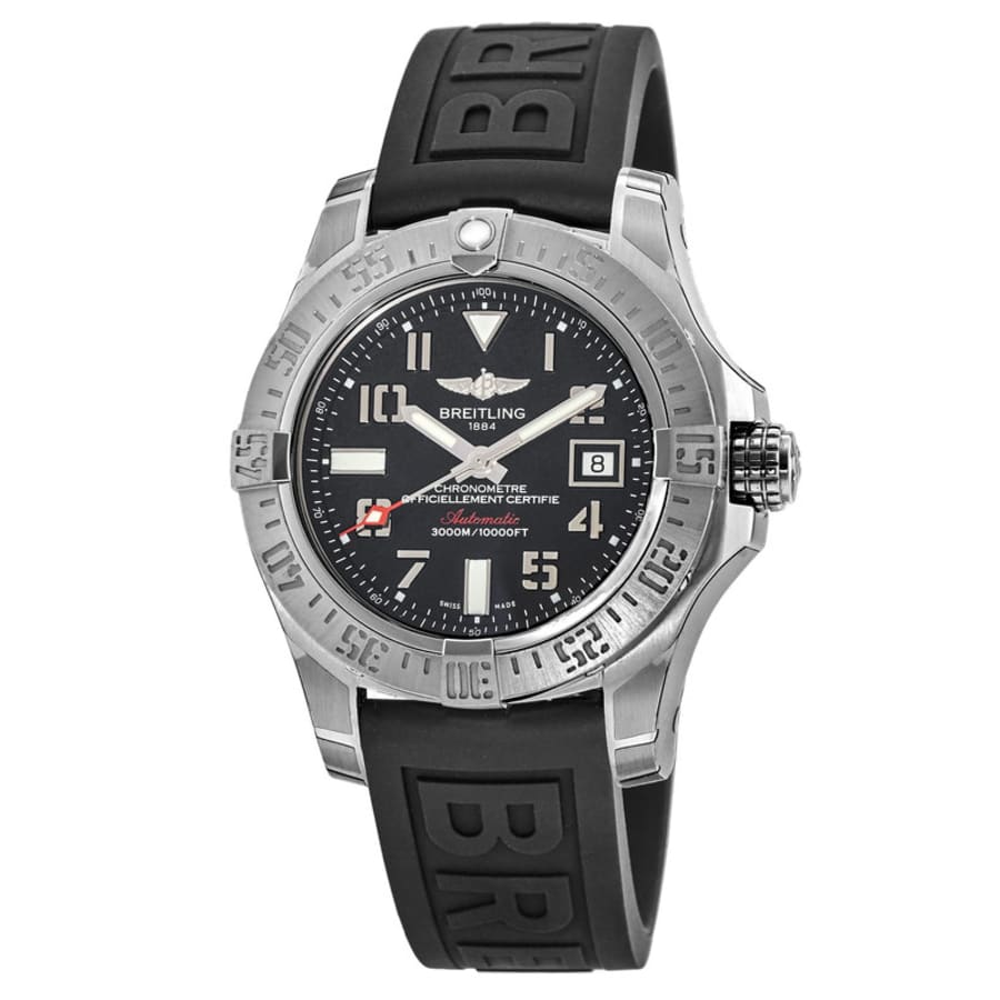 Breitling Avenger II Seawolf Stainless Steel 45mm Black Rubber Strap Mens Watch - A1733110/BC31/153S Watches Breitling   