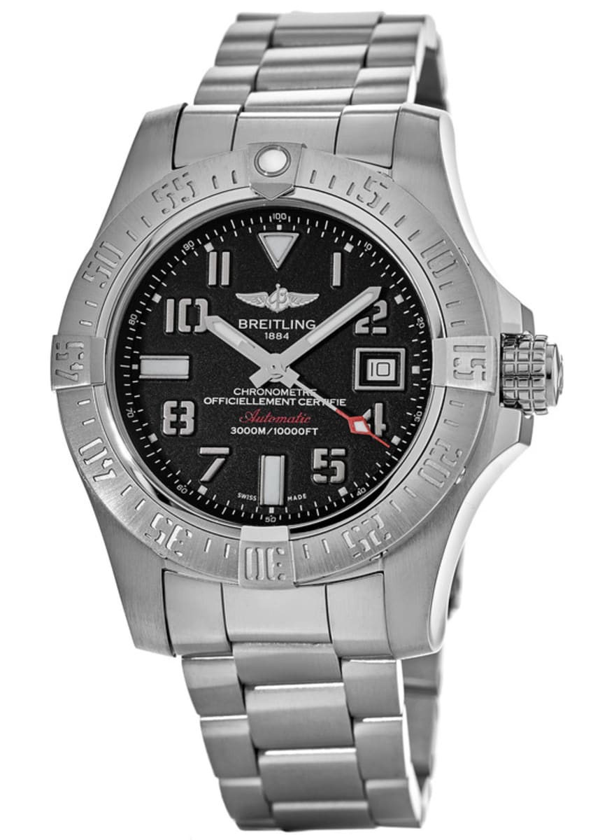 Breitling Avenger II Seawolf 45mm Grey Dial Silver Steel Strap Mens Watch - A1733110/F563 Watches Breitling   